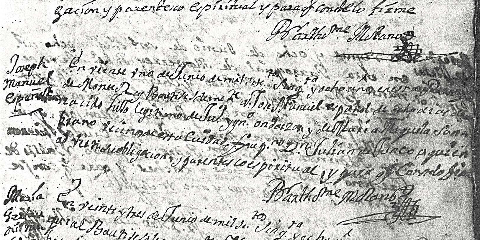 Bautismo en Monterrey, 1758